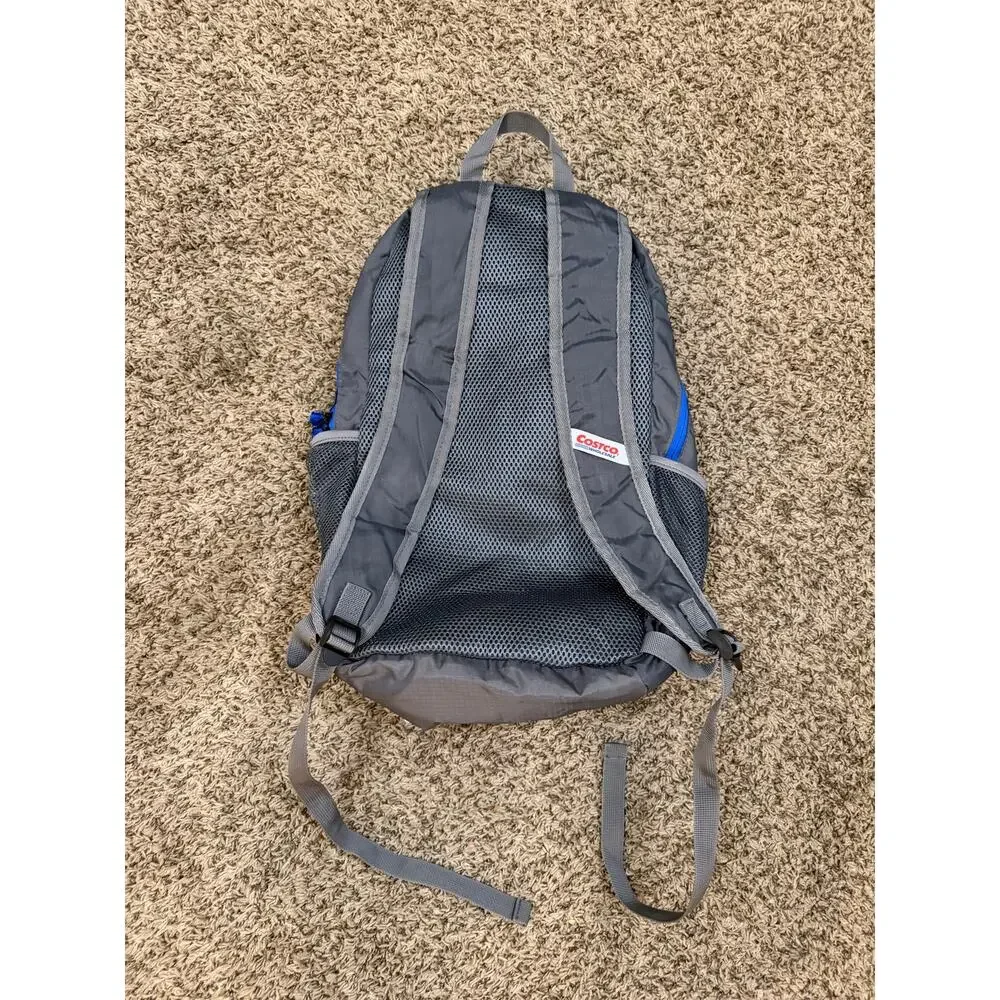 Costco Packable Backpack Gray and Blue